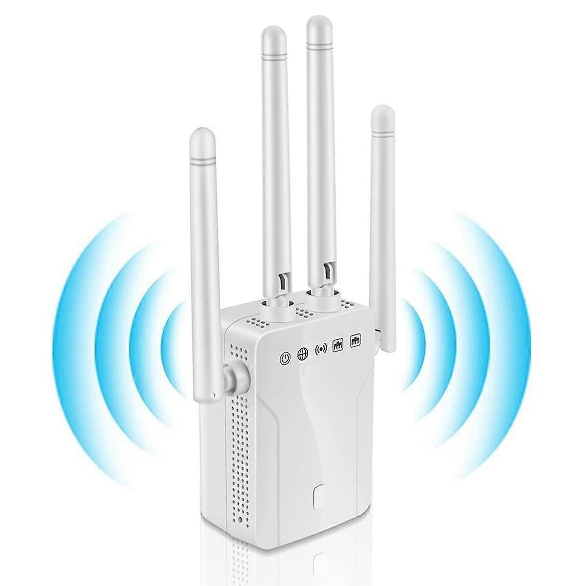 WiFi Extender-1200Mbps Dual Band 2.4G and 5G WiFi Booster Covers Up to 9800 Sq ft.ft and 35 Devices WiFi Booster, WiFi Repeater Internet Booster(White