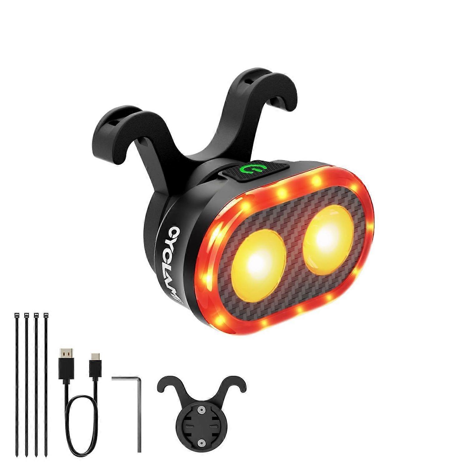 Smart Bike Tail Light, Brake Sensing Bicycle Rear Lights, Auto On/Off, 20 Flowing Light Modes, Ultra Bright LED Back Lights, Waterproof, USB Rechargea