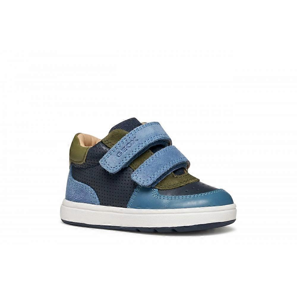 Kids Geox Biglia Velcro Boot In Blue Multi