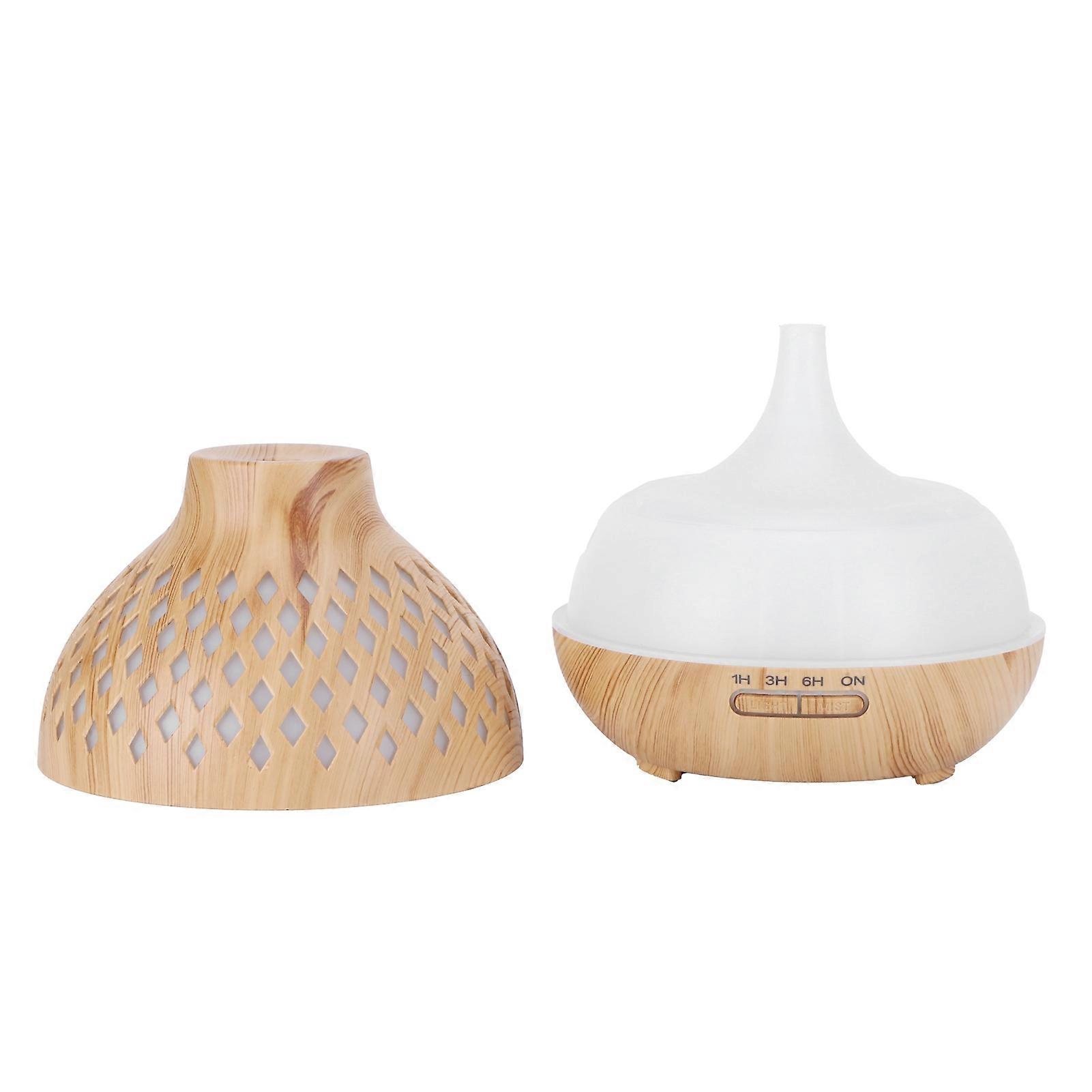 400ml Light Wood Grain Electric Aroma Diffuser Humidifier with Night Lamp