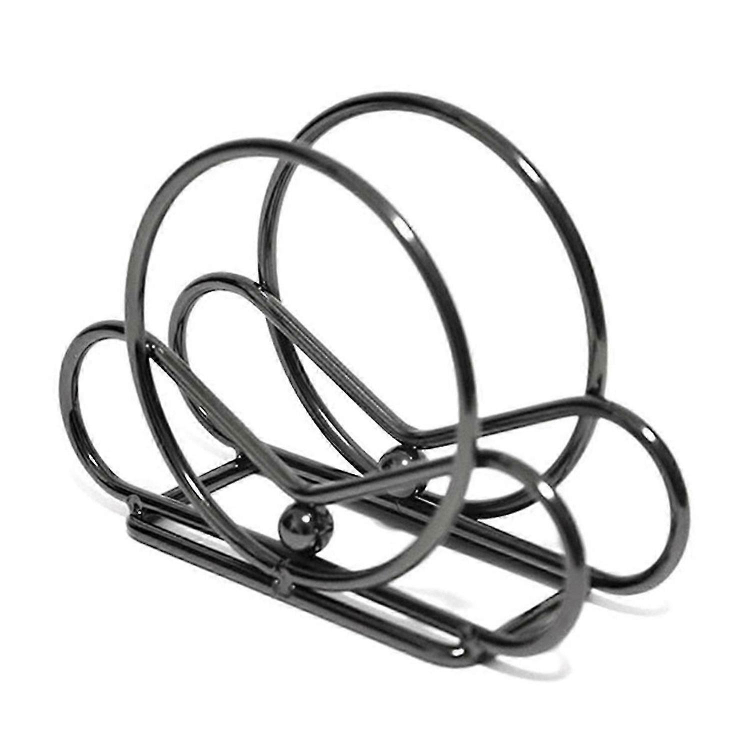 Nordic Upright Napkin Holder, Circle Tabletop Dispenser, Black