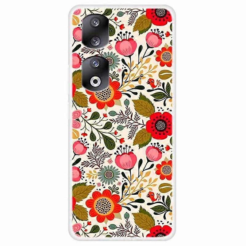 For Honor 90 TPU Protective Case Printing Pattern Phone Cover - Colorful Flowers