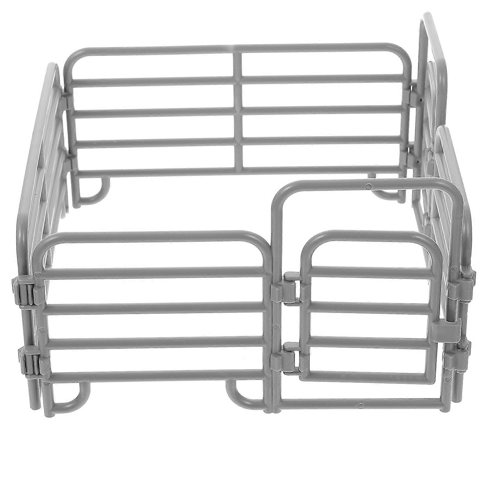 Mini Fence Ornaments in Grey PVC for Decoration Use 14Pcs Set