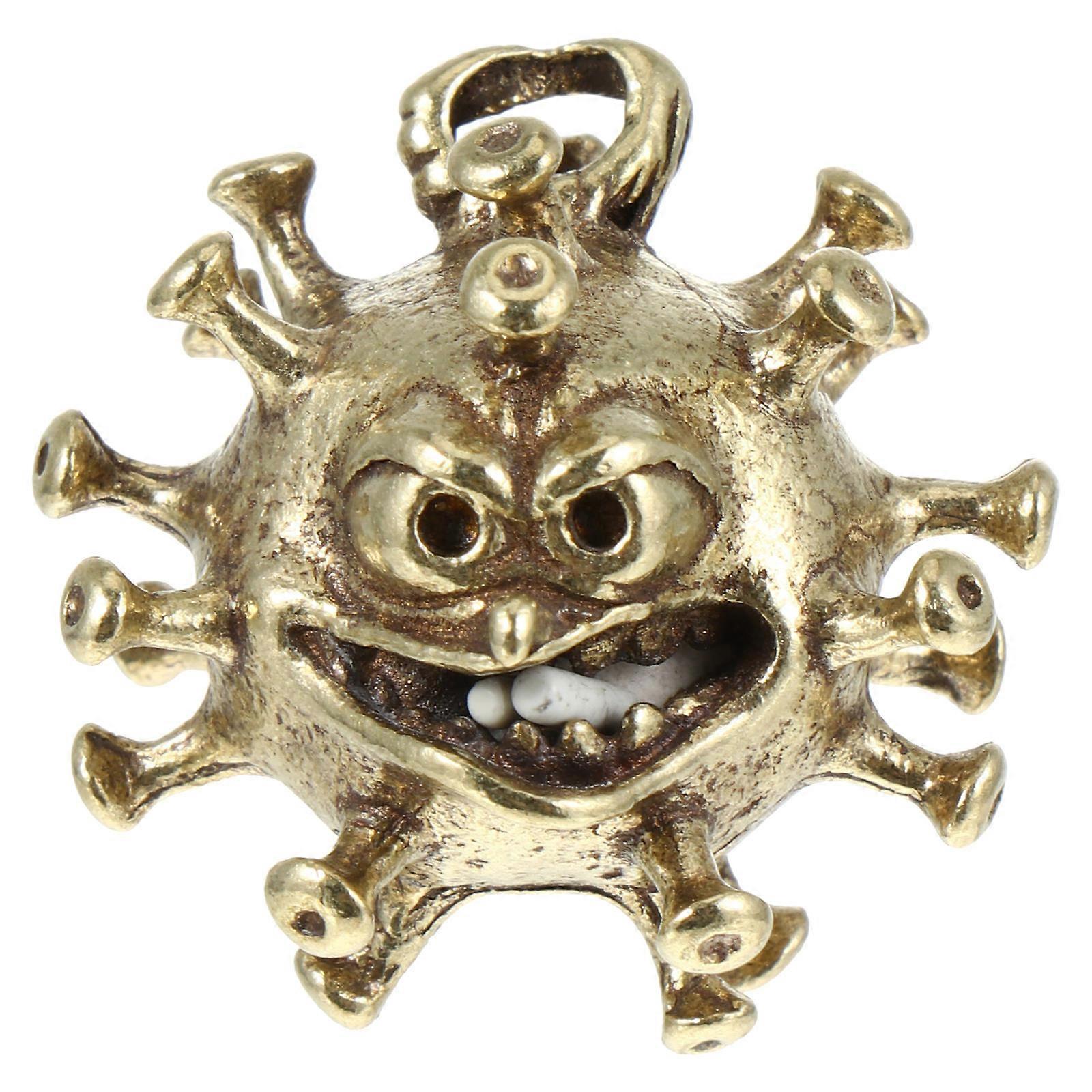 Copper Pendant Sea Urchin Design Keyring Ornament for Decoration 1Pcs