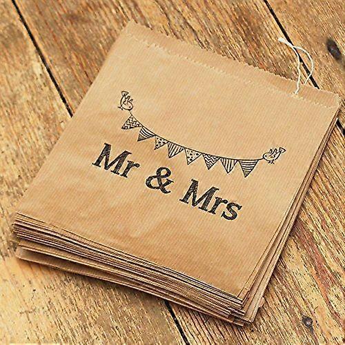 Luck And Luck Kraft Brown 'Mr And Mrs' Bag x 90 - Wedding Favour / Candy Bar