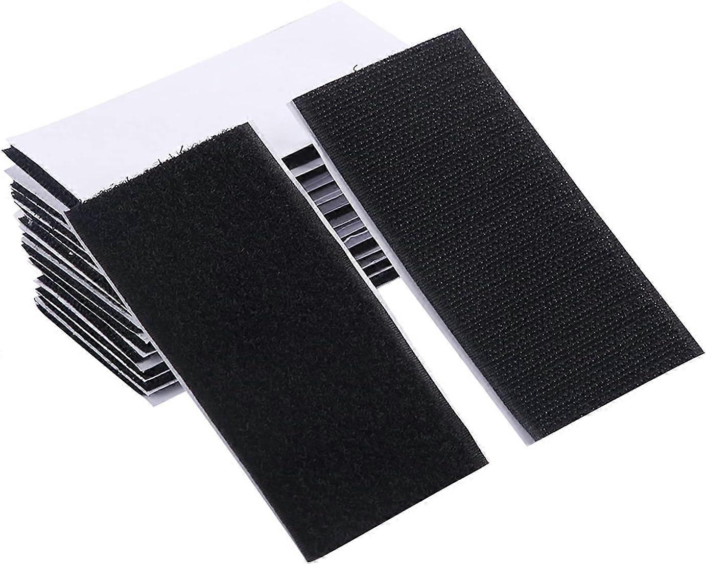 18 Pairs Double Sided Self Adhesive Scratch, Ternel Adhesive Scratch Strip (Black, Rectangle 60*40mm)
