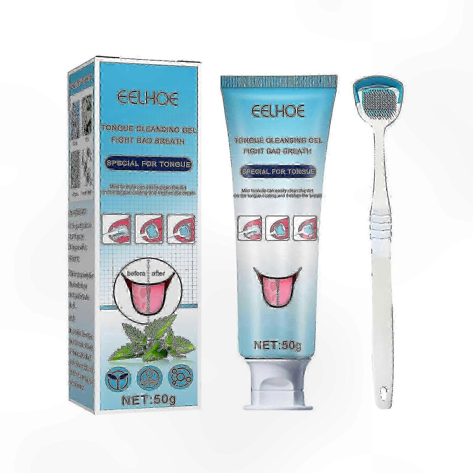 Fresh Breath Oral Gel with Tongue Cleaner for Effective Odor Elimination