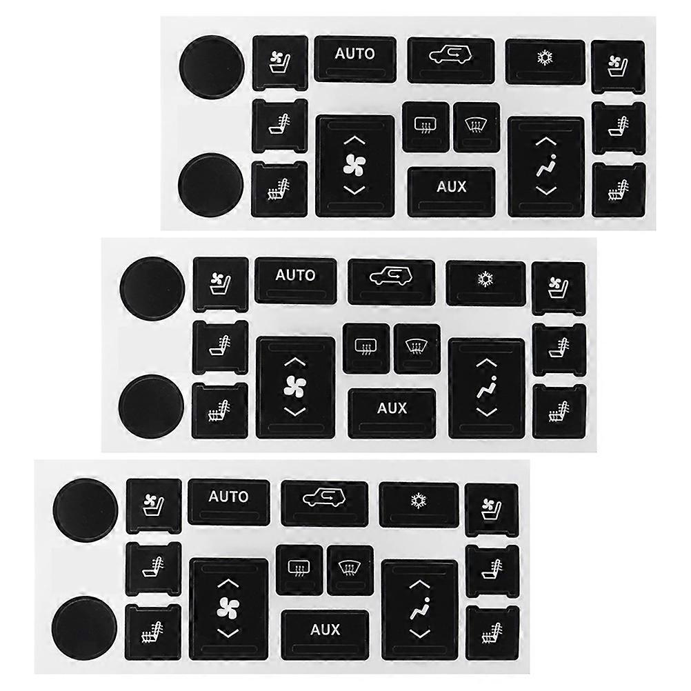Car Button Sticker Button Repair Decal 3 Sheets for Ac Dash Replacement