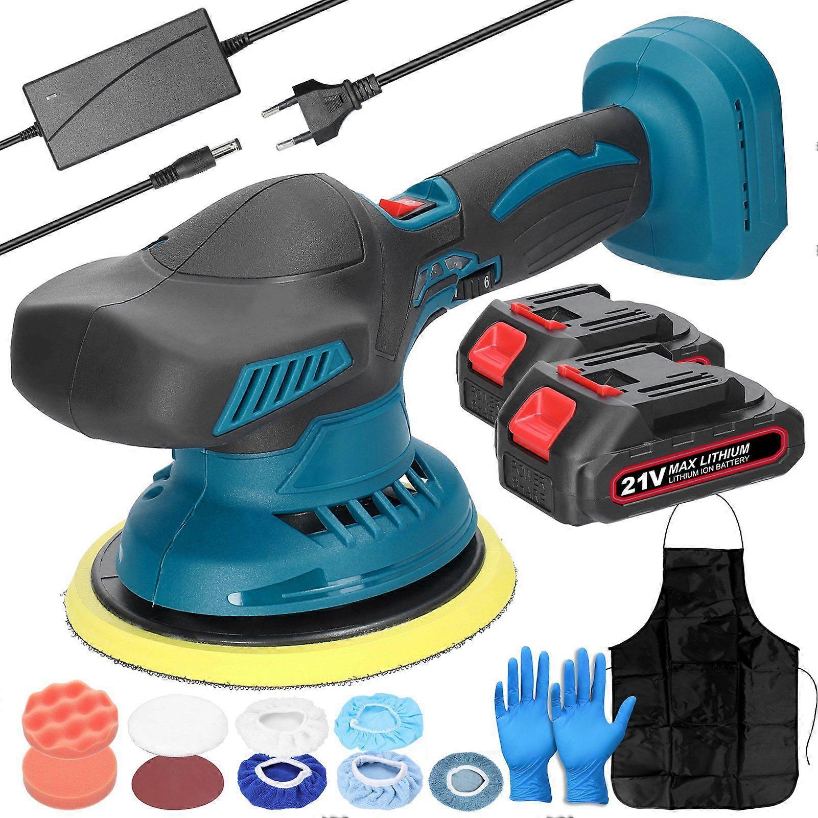 Cordless Car Polisher 6 Gears of Speeds Adjustable Electric Auto Polishing Machine Multifunctional Home Cleaning Metal Waxing Wood Sanding Rust Remov