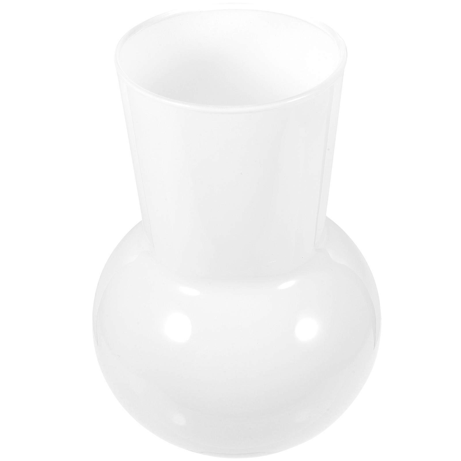 Glass Flower Vase for Floral Display 4Pcs White Modern Decorative Vase