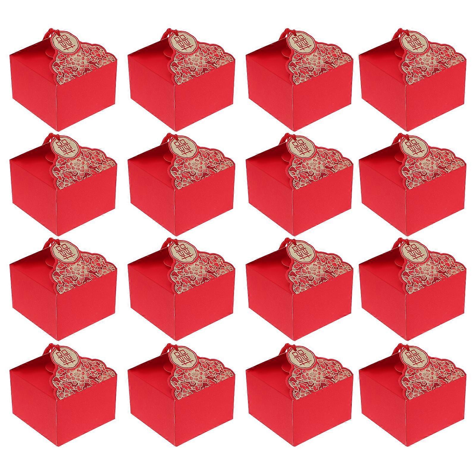 Paper Gift Case for Storage 20Pcs Red Candy Boxes