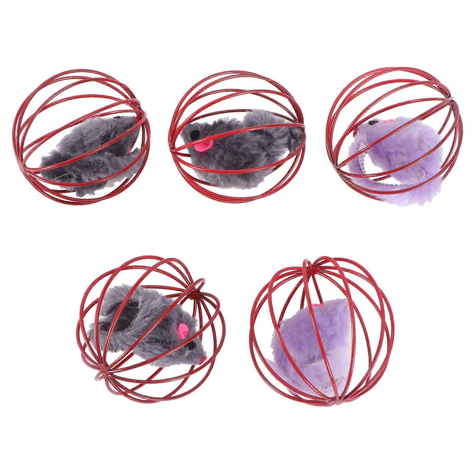 Cat Plaything Mouse Cage Toy for Cats 10Pcs Assorted Color Plush Ball