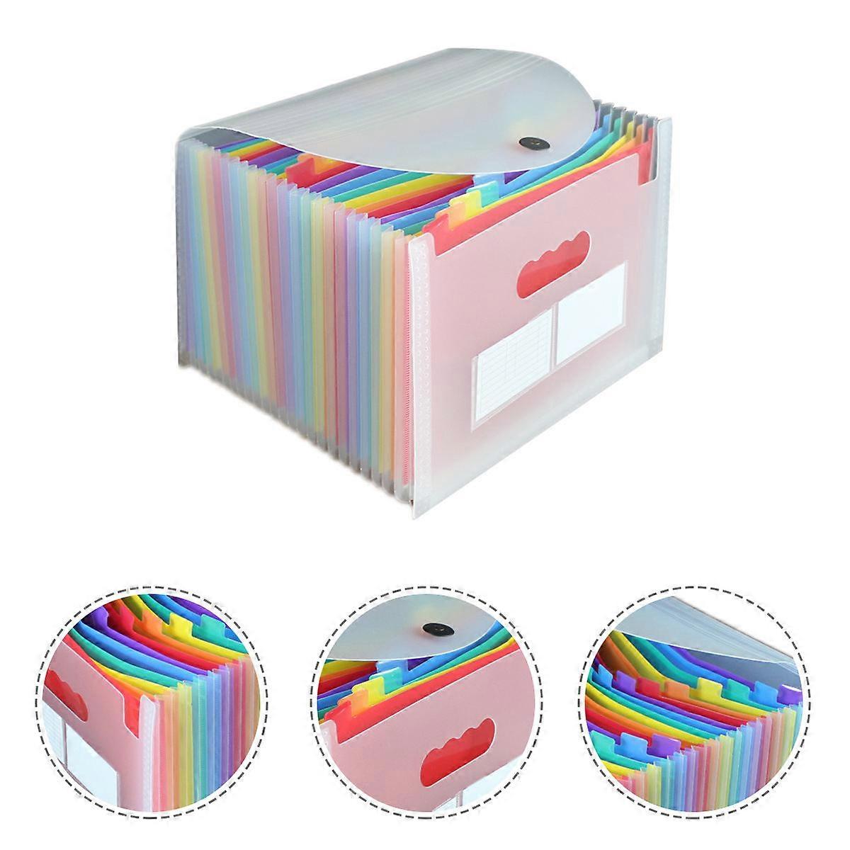 White Plastic Expanding File Folder for Storage Use 2Pcs Portable Organizer
