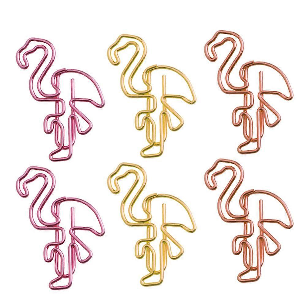 File Clamps Metal Flamingo Shape Bookmark for Clipping Use 60Pcs Assorted Color