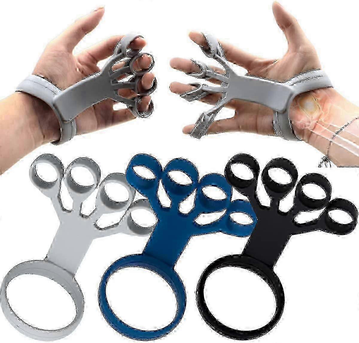 Finger Exercise Hand Grip Trainer Finger and Hand Extensor Exerciser with Resistance Band Stretcher Strengthener for Carpal Tunnel Silicone wrist trai