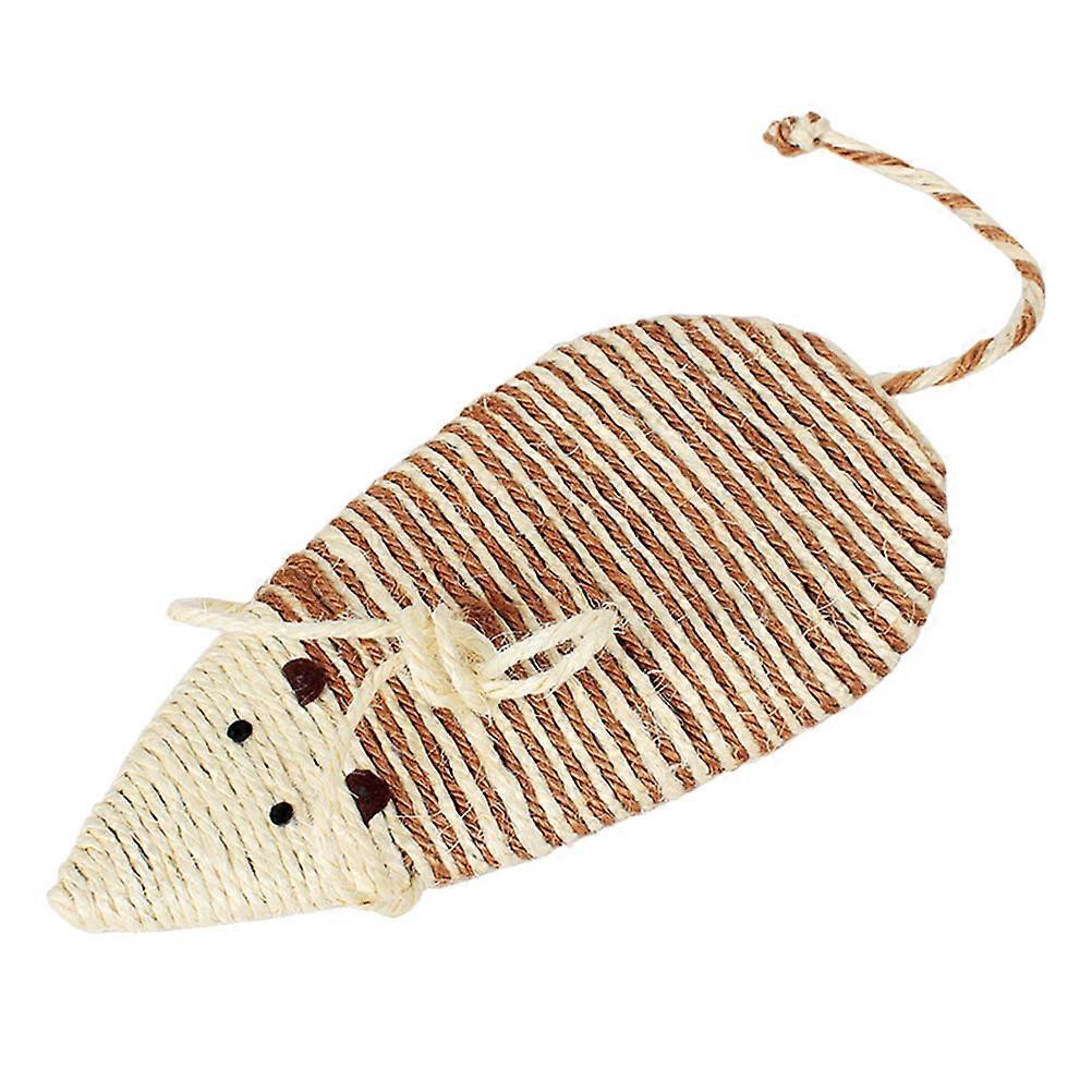 Cat Scratching Toy Mouse Shape for 2Pcs Durable Sisal Scratch Board Beige