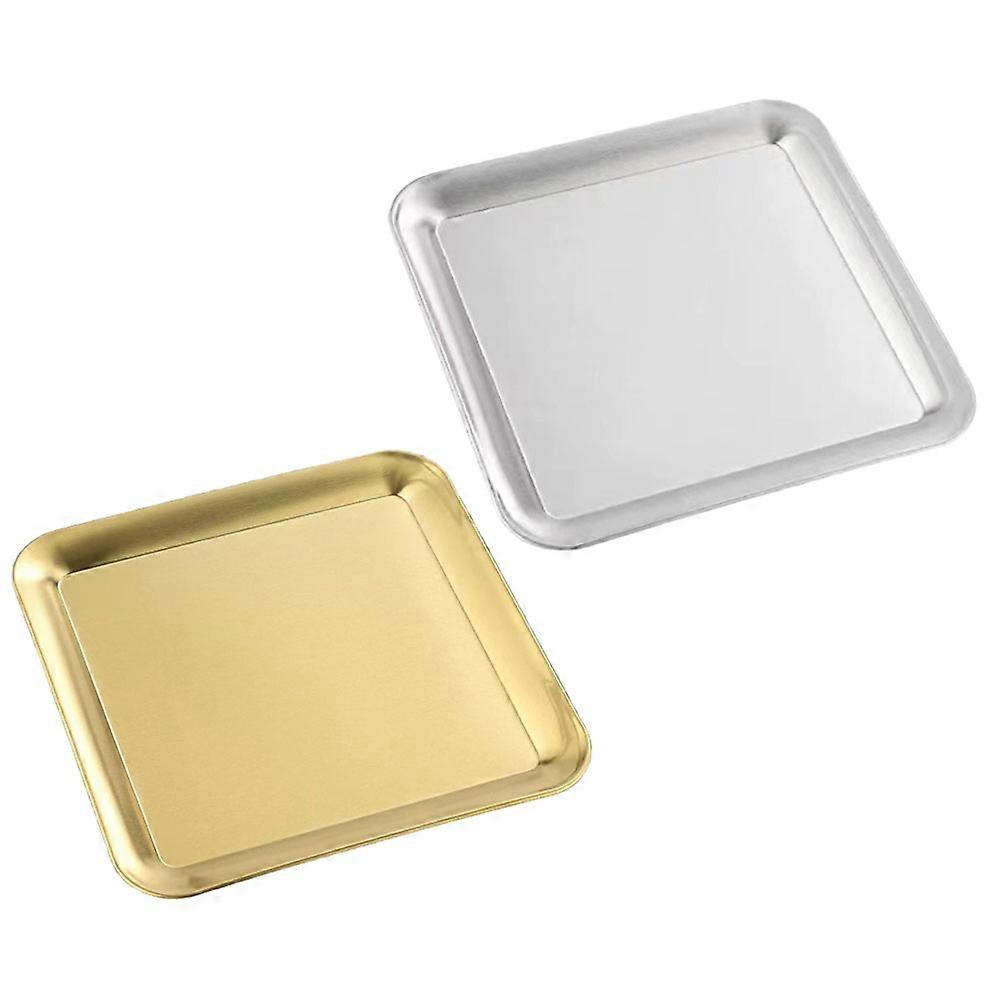 Assorted Color Stainless Steel Barbecue Plate for Baking Use 2Pcs Set