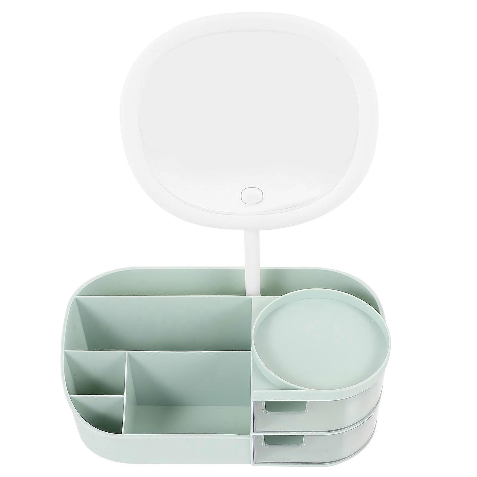 Brush Holder Cosmetic Mirror for Makeup Storage 2Pcs Desktop Organizer