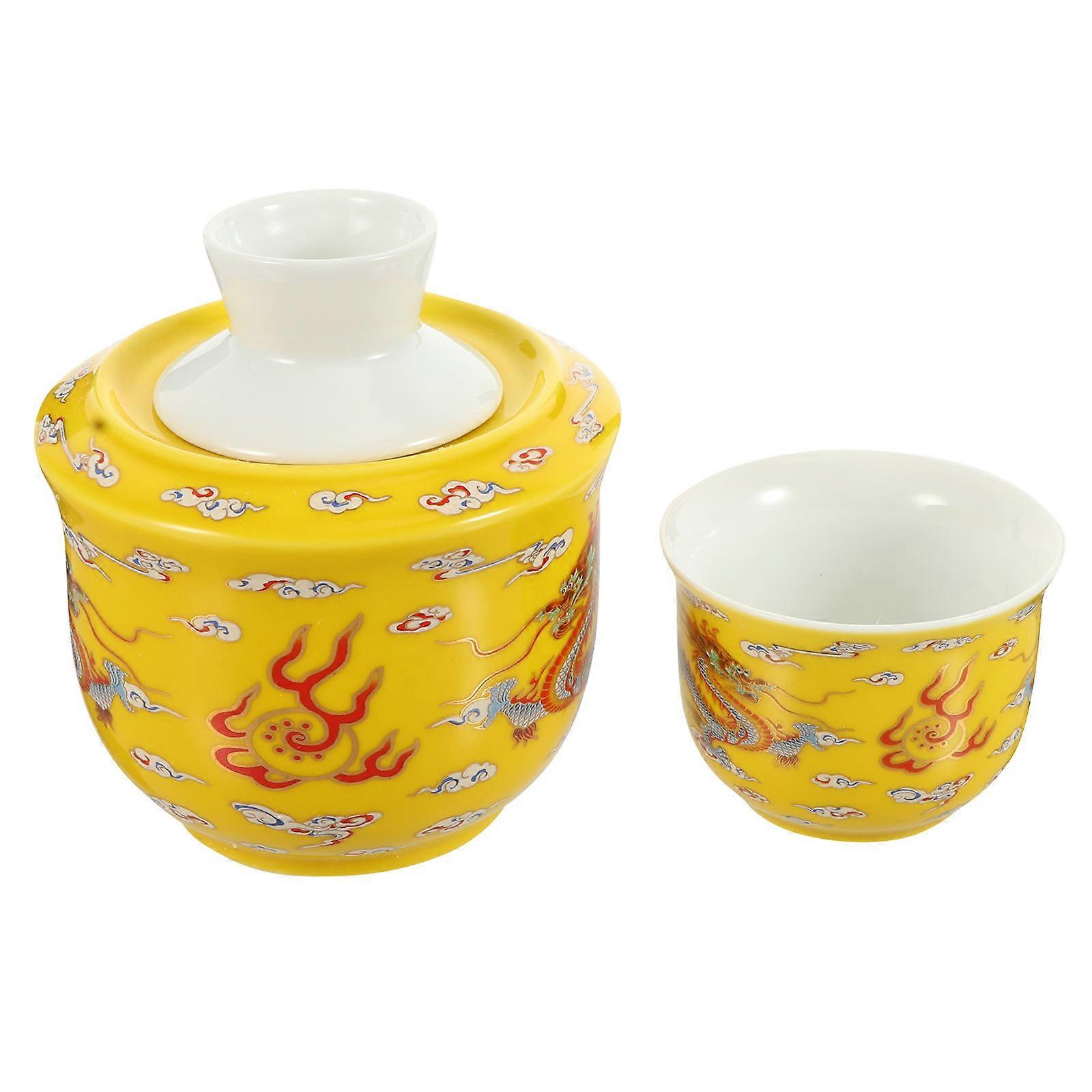 Tea Warmer Set Multi-Functional Wine Warmer Round Storage Holder Yellow Adults 1 Set