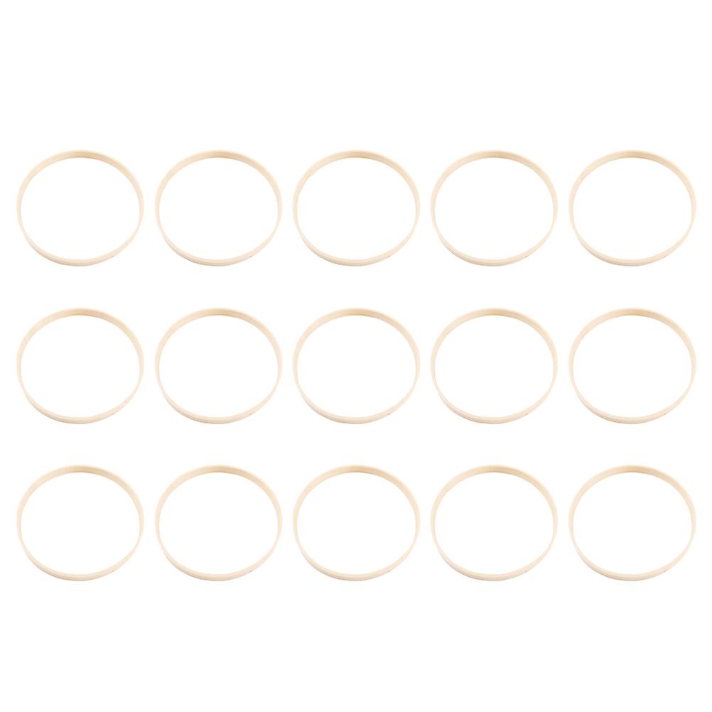 Dreamcatcher Ring Bamboo Frame Ring for DIY Crafts 45Pcs Beige Pack