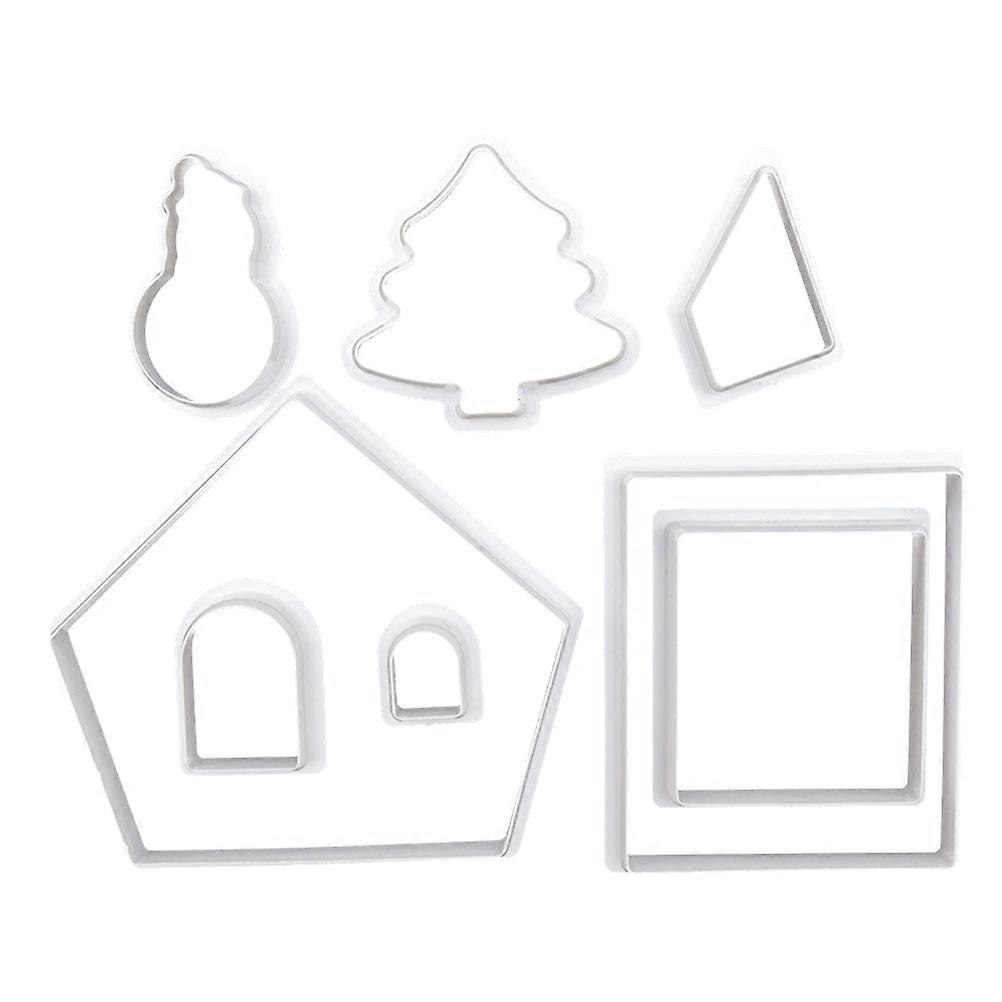 DIY Cookie Cutter Set for Kitchen 16Pcs White Plastic House Biscuit Mold