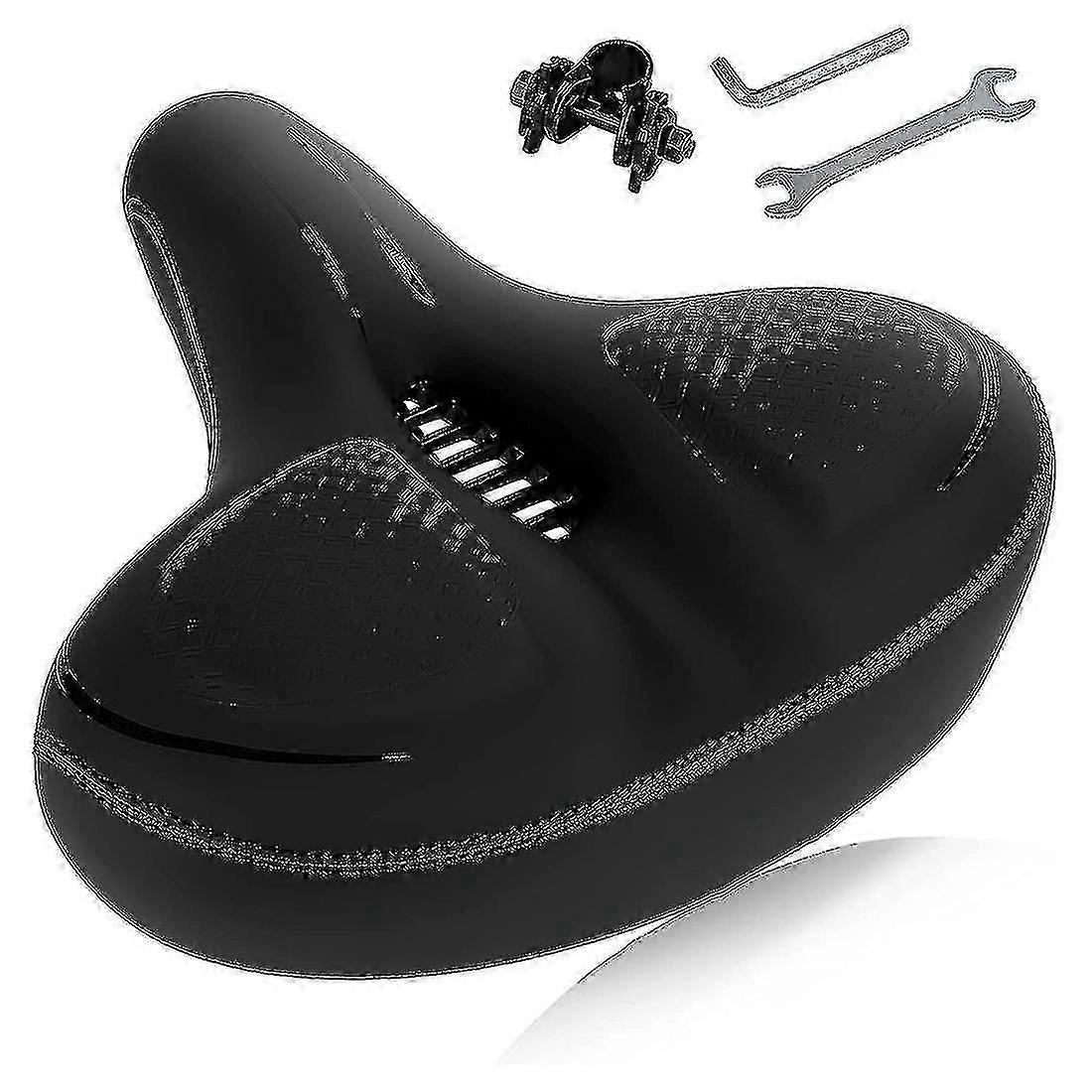 Oversized cykel compale med mænd kvinder cykel, vandtæt cykel sadelpude, universal fit compale med cykler, sort