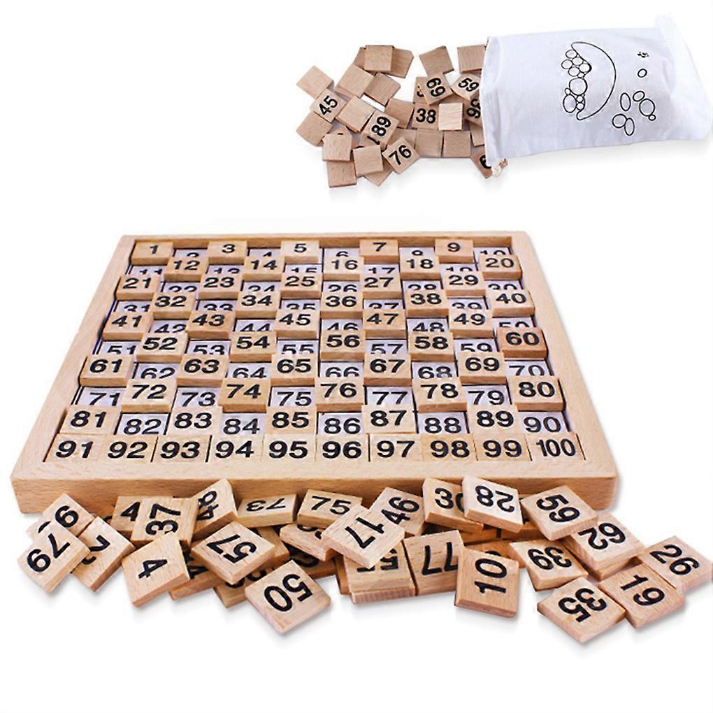 Wooden Hundred Board Math Educational Consecutive Counting Toys Kindergarten