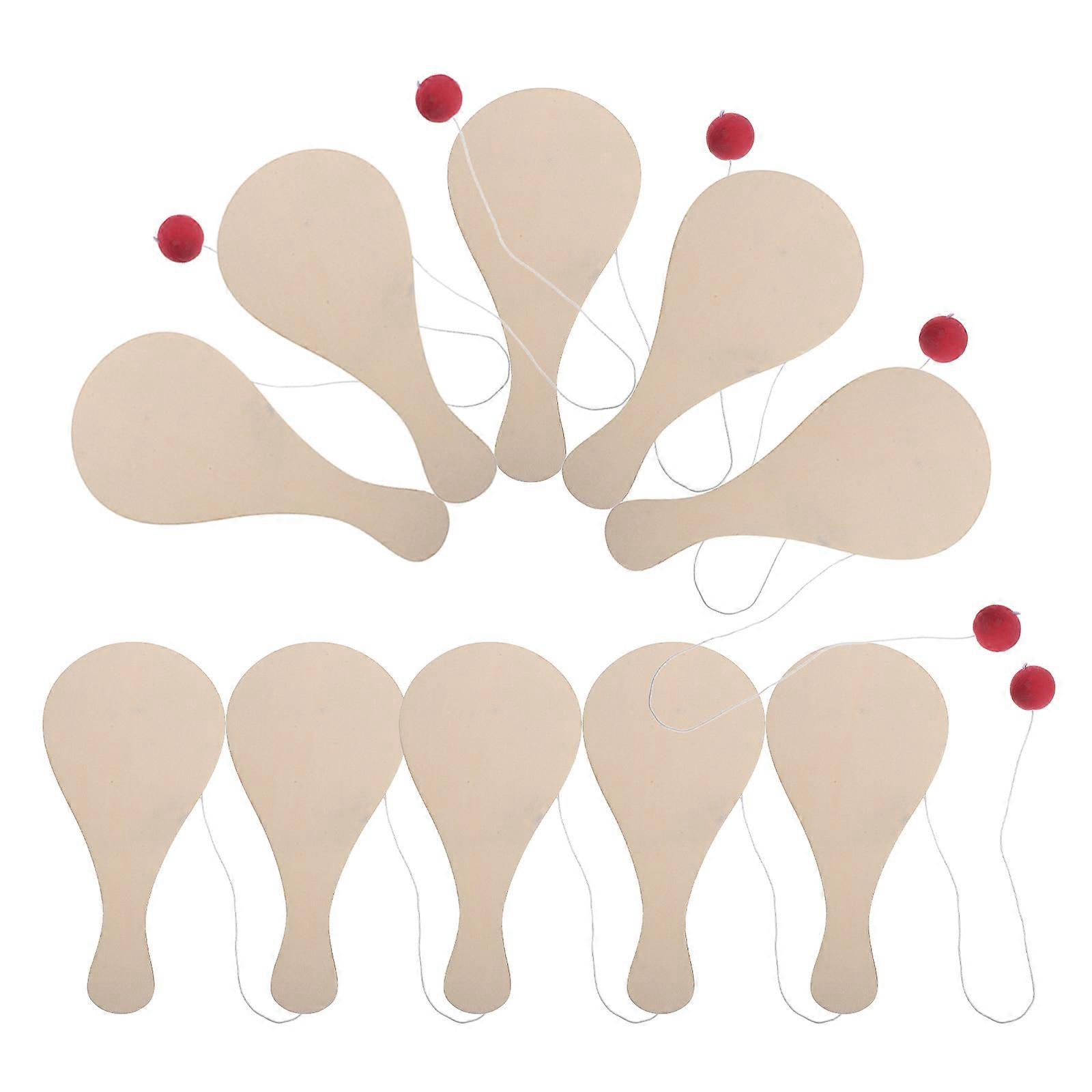 DIY Painting Wooden Paddle Ball For Children In Assorted Color For Cognitive Development And Coordination Training 100 Pcs