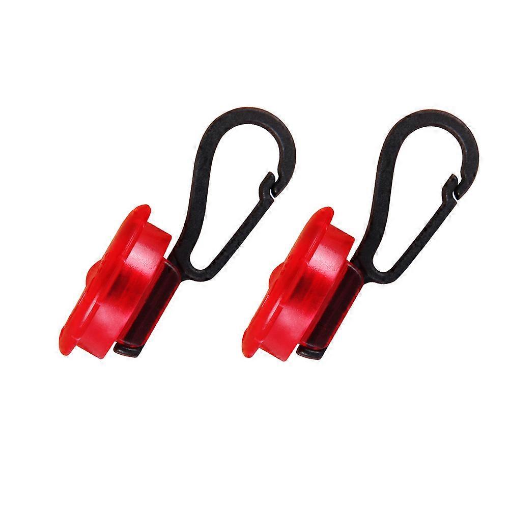 Mini Led Clip On Light For Shiny Weather Red 4.4*2.4 Cm Enhanced Visibility Waterproof 2Pcs