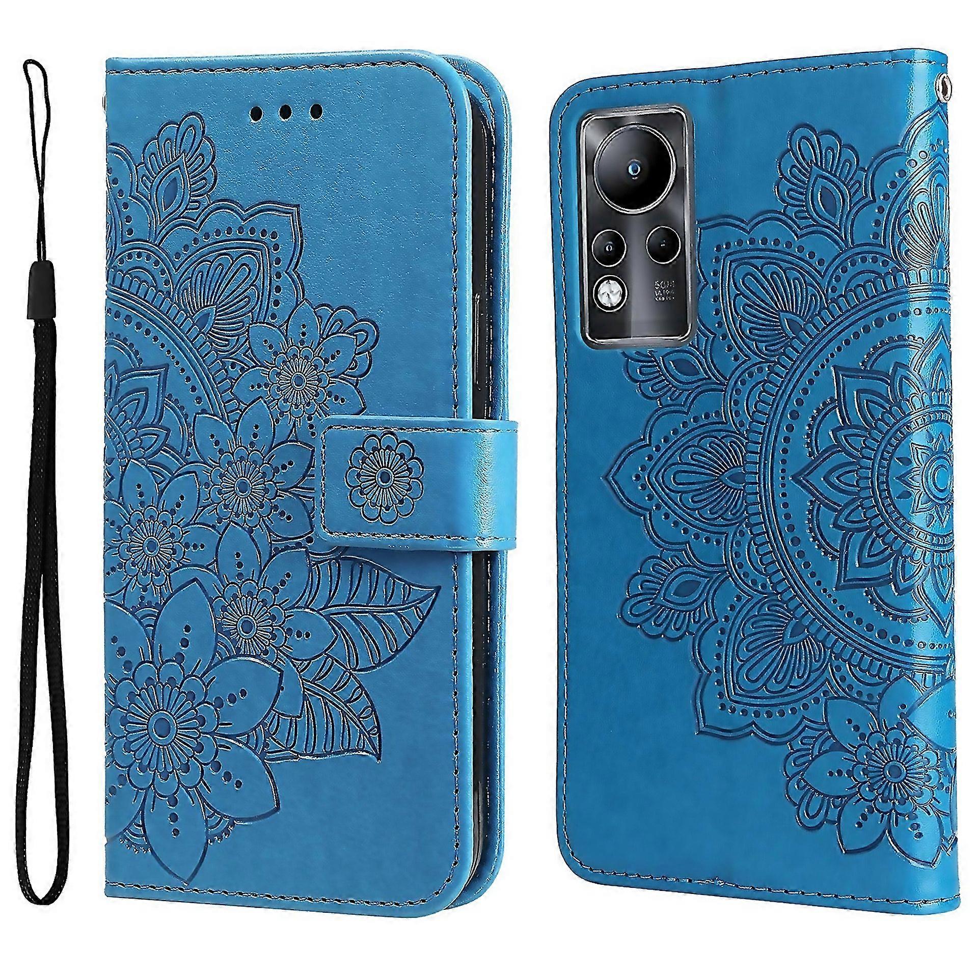 For Infinix Note 11 7petal Flowers Embossing Pattern Horizontal Flip Leather