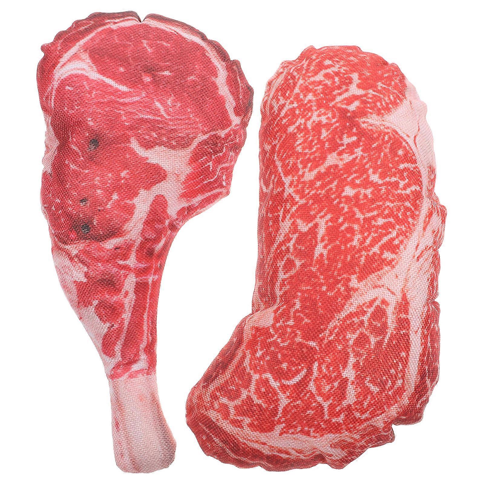 Simulation Meat Display Realistic Beef Steak Model for Decor 2Sets