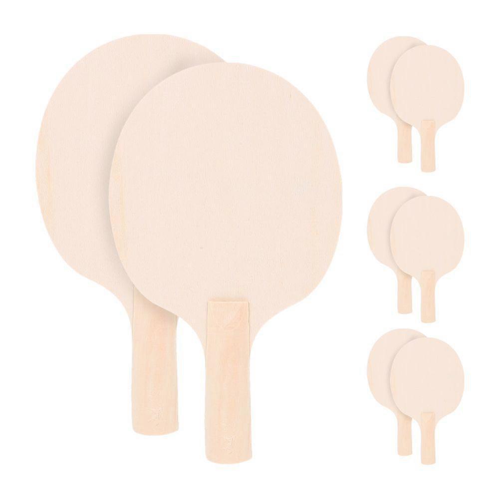4 Pair Unfinished Wooden Racket Diy Table Tennis Paddle Blanks For Painting Lightweight Wood Base Unique Ping Pong Paddle Craft
