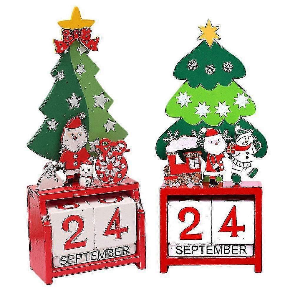 2 Pcs Desk Calandar Advent Calendar Decoration Advent Calendar Tree Christmas Advent Calendar Christmas Party Decorations
