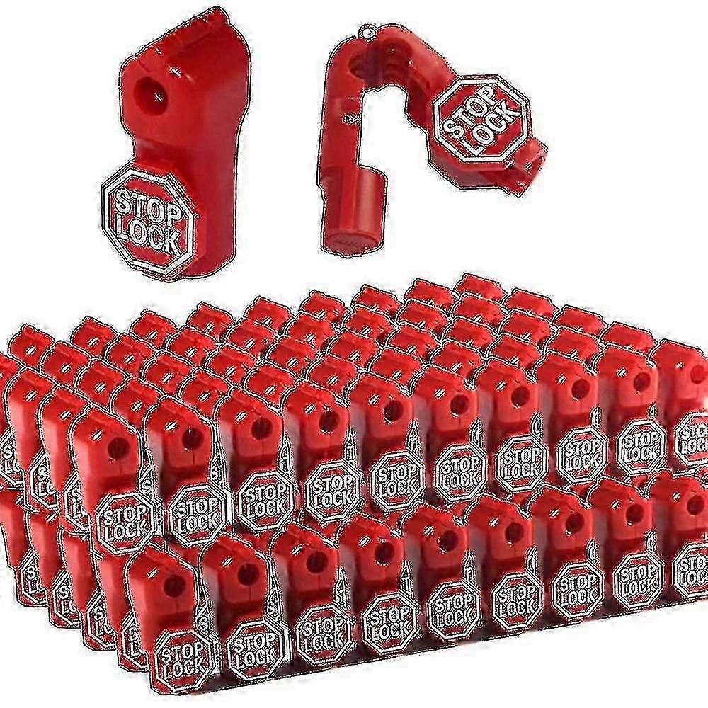 Lock Stop Lock 100 Pieces Plastic Red Stop Lock Anti-theft Lock Retail Pin Safety Display Lock