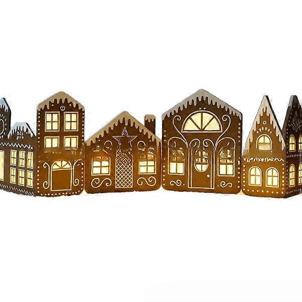 Christmas Gingerbread House Decorations with LED Lights