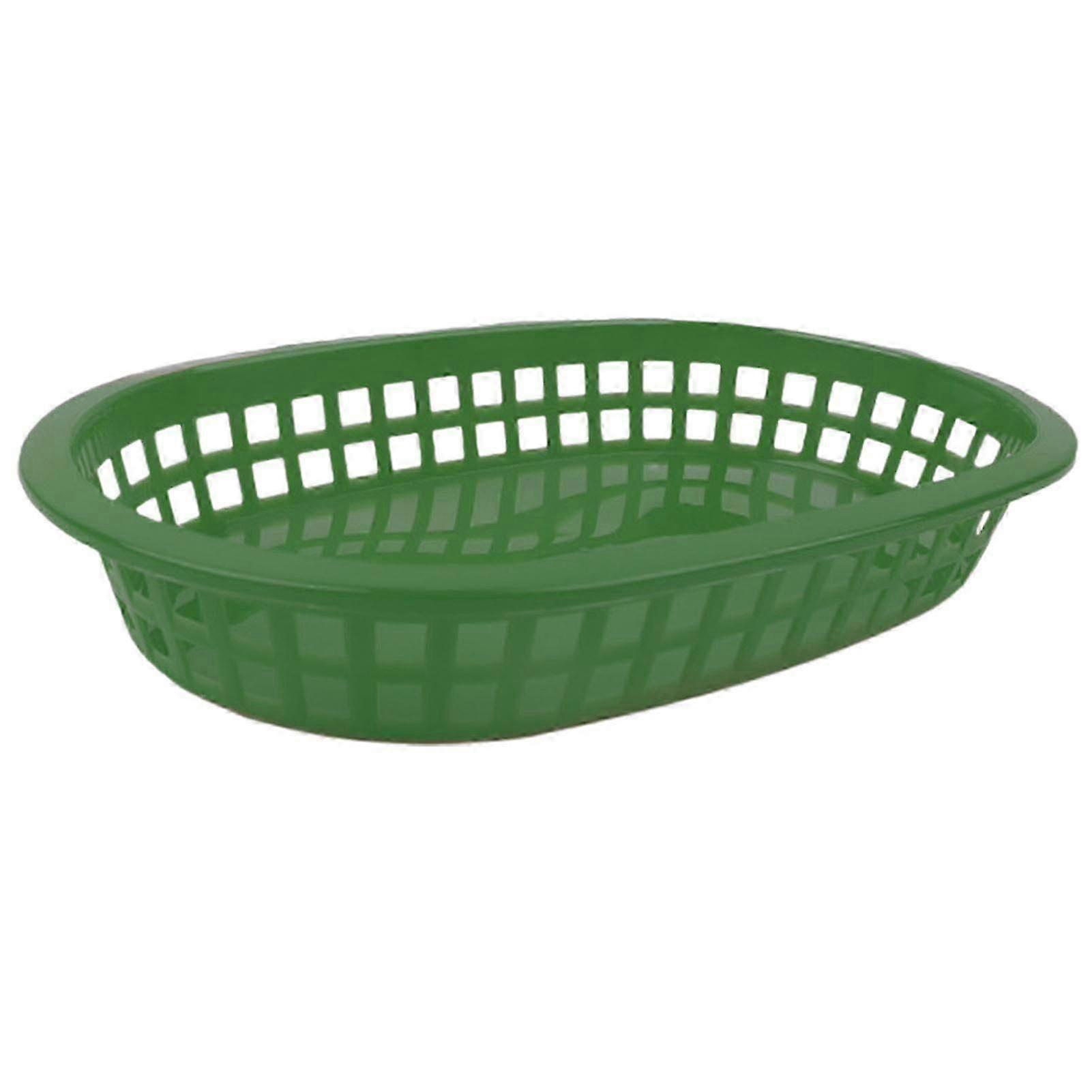 Farfi 1pc/12pcsフードバスケット楕円形の食器プラスチックフライドポテトレストラン用ファーストフード貯蔵プレート