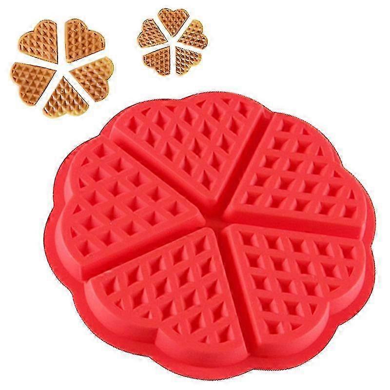 Vaffelform Kageform Non-stick Højtemperatur Hjerteform Silikone Bageværktøj Form Køkken Bageform Vaffel Bageform 25-26