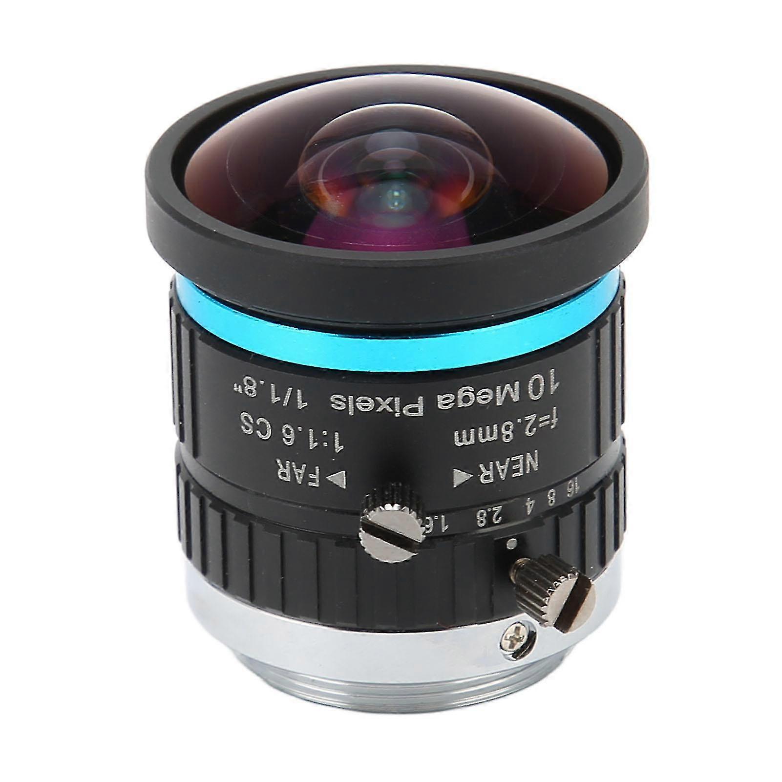 25-26 CS Mount 10MP 2.8mm Focal Length Lens Manual Iris Focus Low Distortion CCTV L...