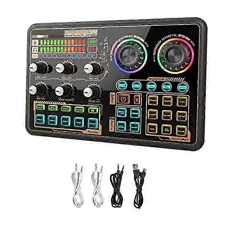 Sound Effects Board, Audio Interface, Live Sound Board for PC Microphone, Audio Mixer for Karaoke, G