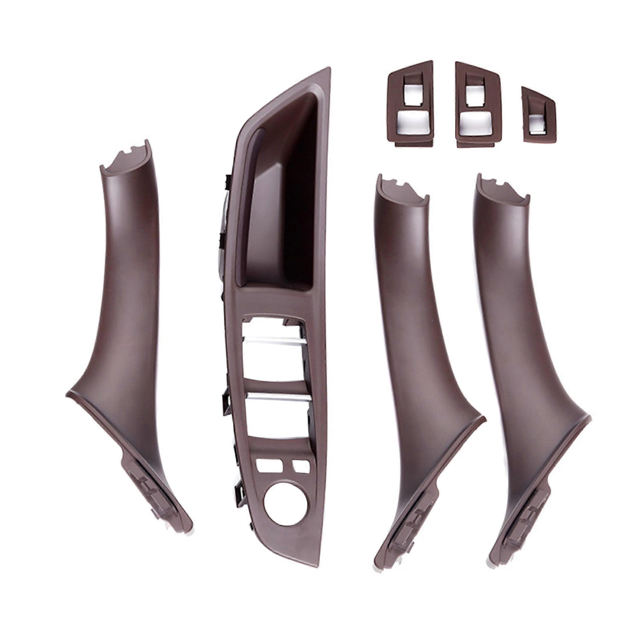 MoreChioce 7pcs Car Door Handle Conversion Accessories Driver Side Window Switch Armrest Door Puller Compatible for 5 Series 2010-17 Models Coffee