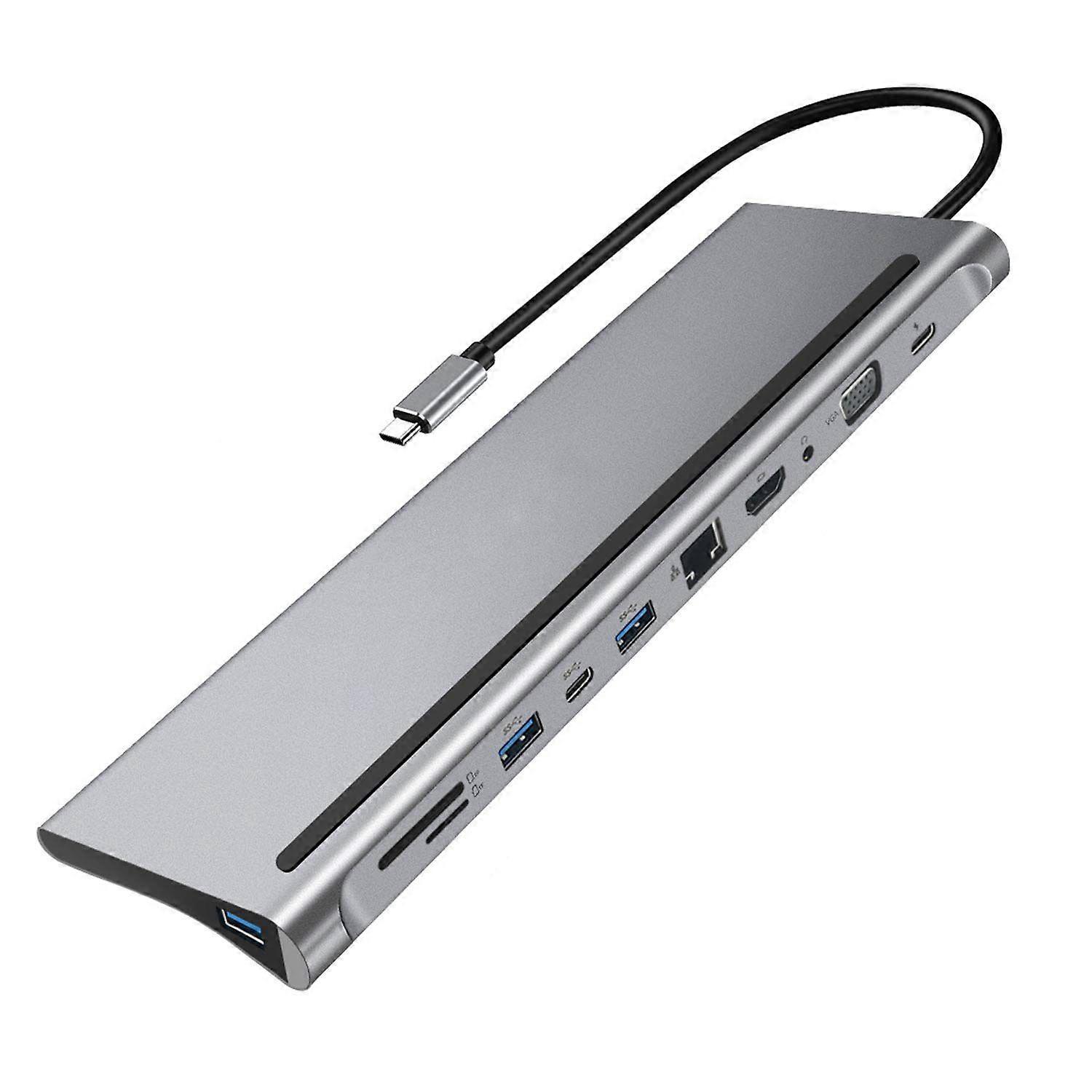 11-In-1 Type-C Docking Station, Notebook Multi-Function Hdmi/Rj45/Vga Hub Usb Hub