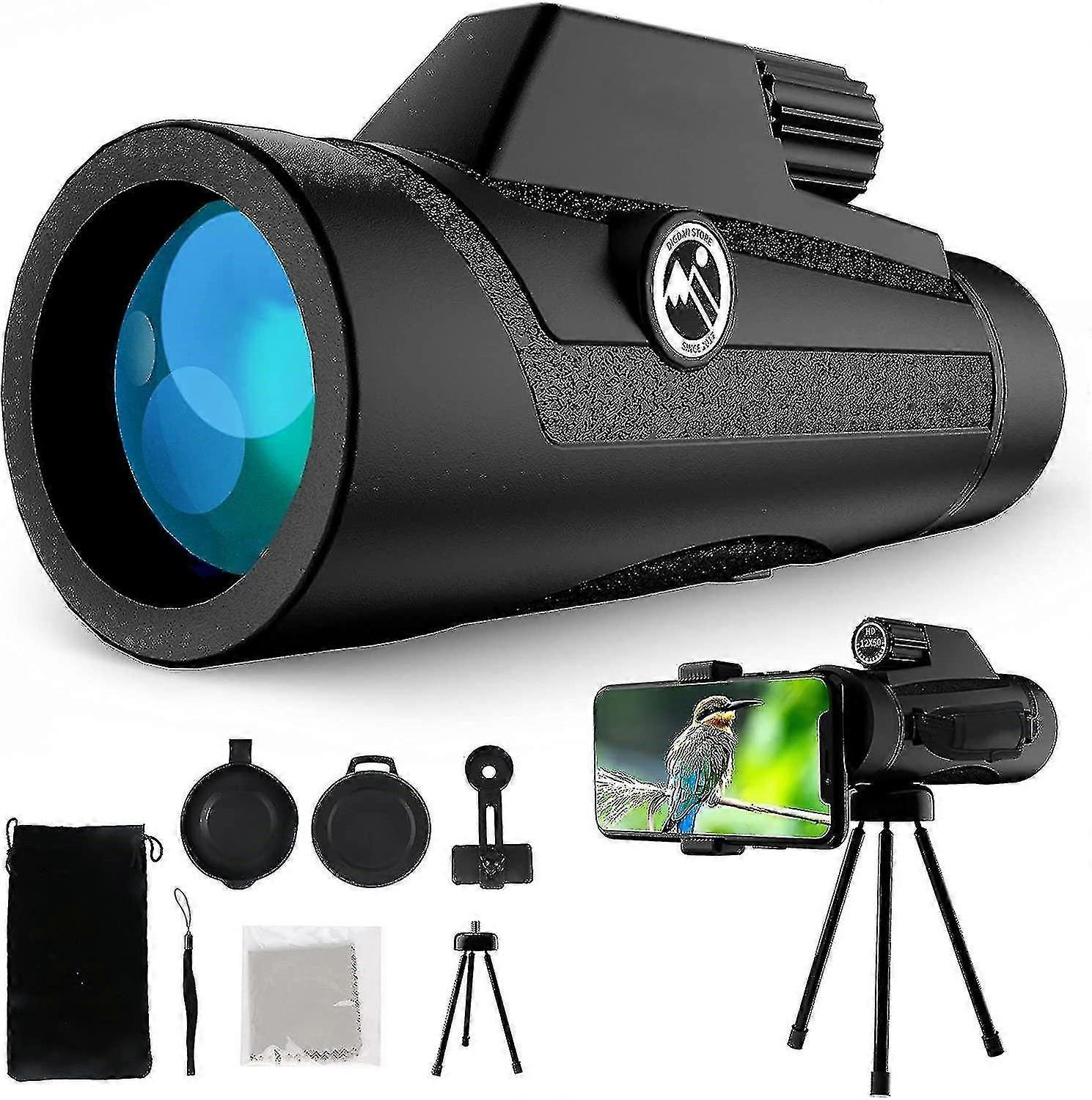 12x50 High Definition Monoculars With Fmc Lens And Bak4 Prism-black