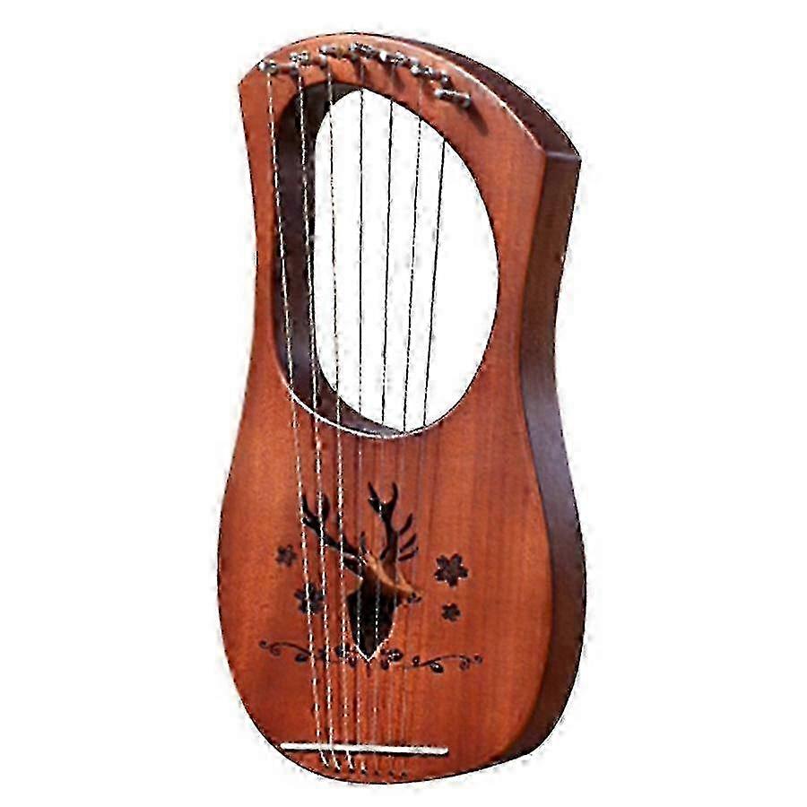 7-string Lyre Harp Solid Wooden Metal Strings Stringed Instruments