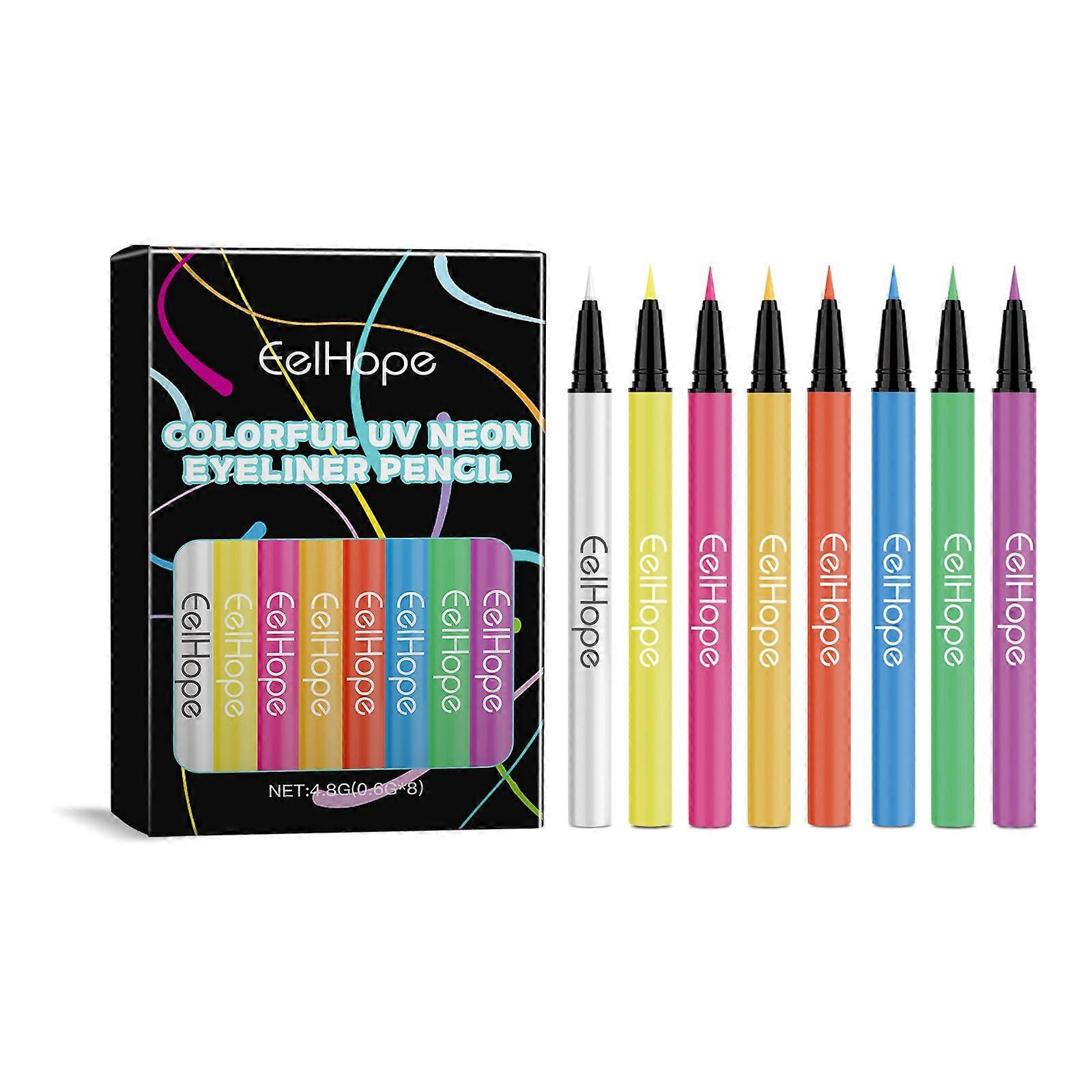 Eelhope 8-Color Party Neon Liquid Eyeliner Is A Smooth And Flowing Eyeliner With A Moisturizing And Long-Lasting Color