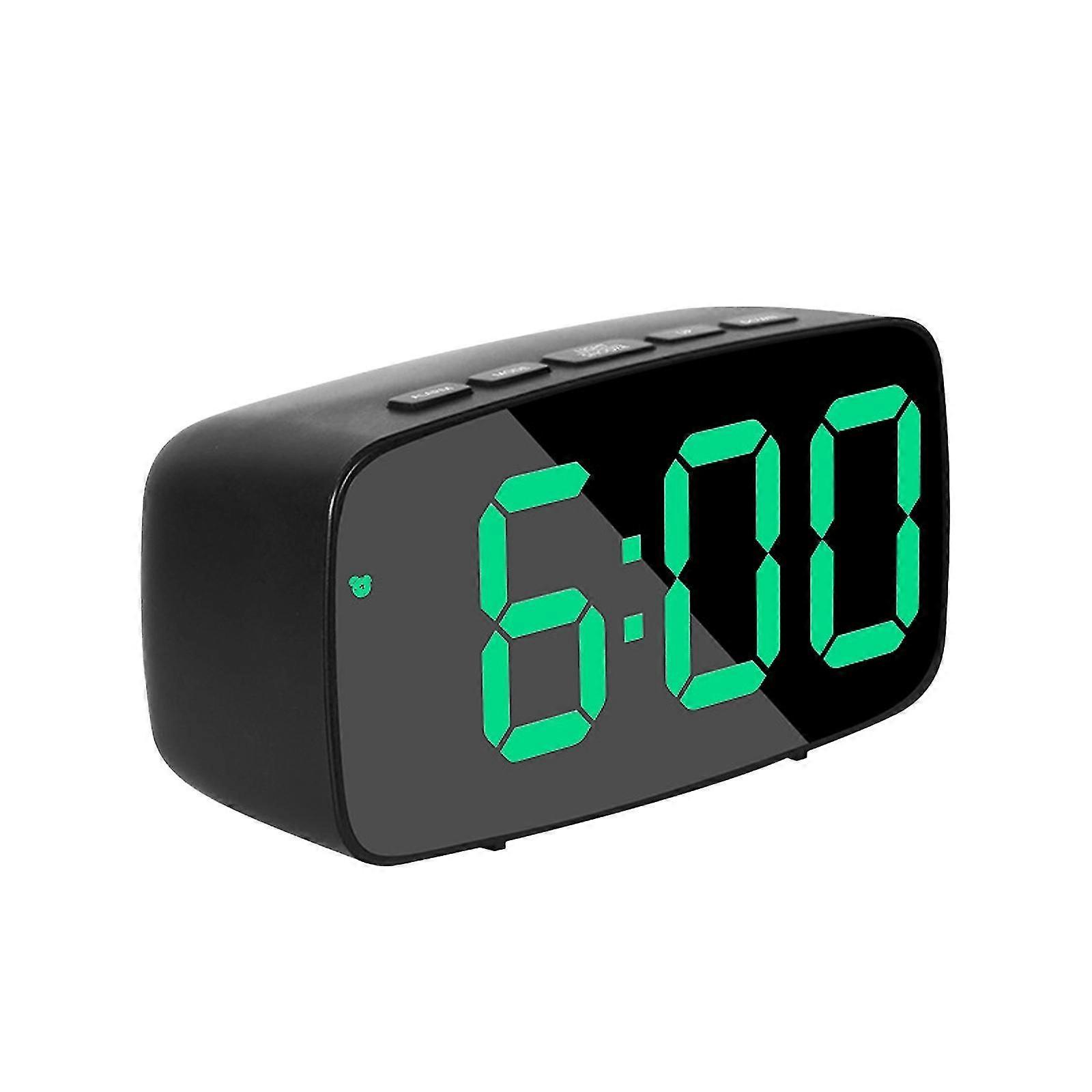 Digital LED Desk Alarm Clock Large Mirror Display USB Snooze Temperature Mode FT