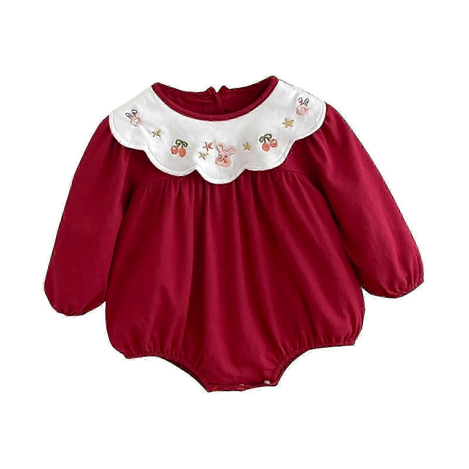 Toddlers Baby Girl Clothes with Elastic Cuffs with Snap Button Newborn Romper