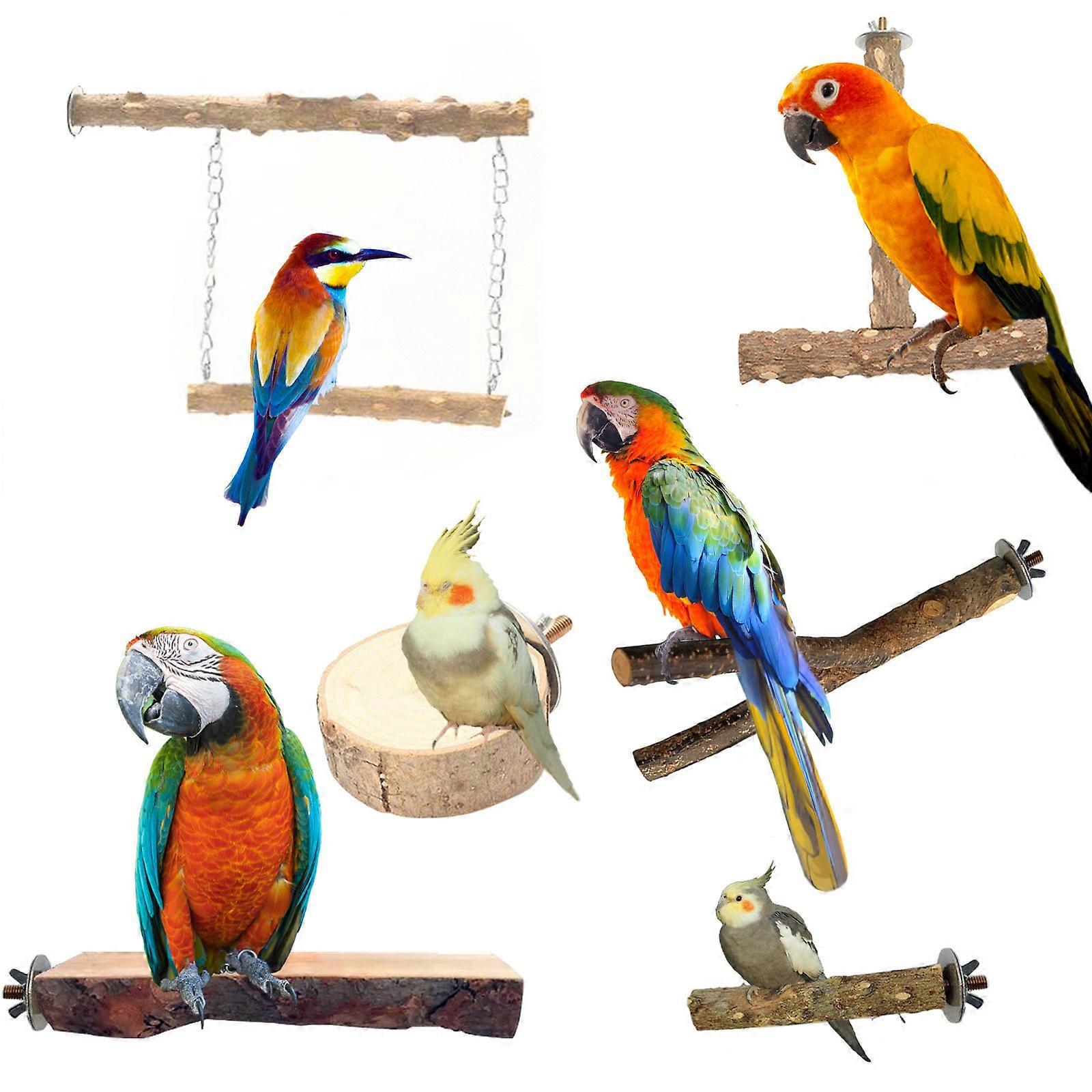6pcs Multi Functional Bird Branches Provide Comfortable Resting and Entertaining Space for Bird Perfect for Pet Stores Multicolor