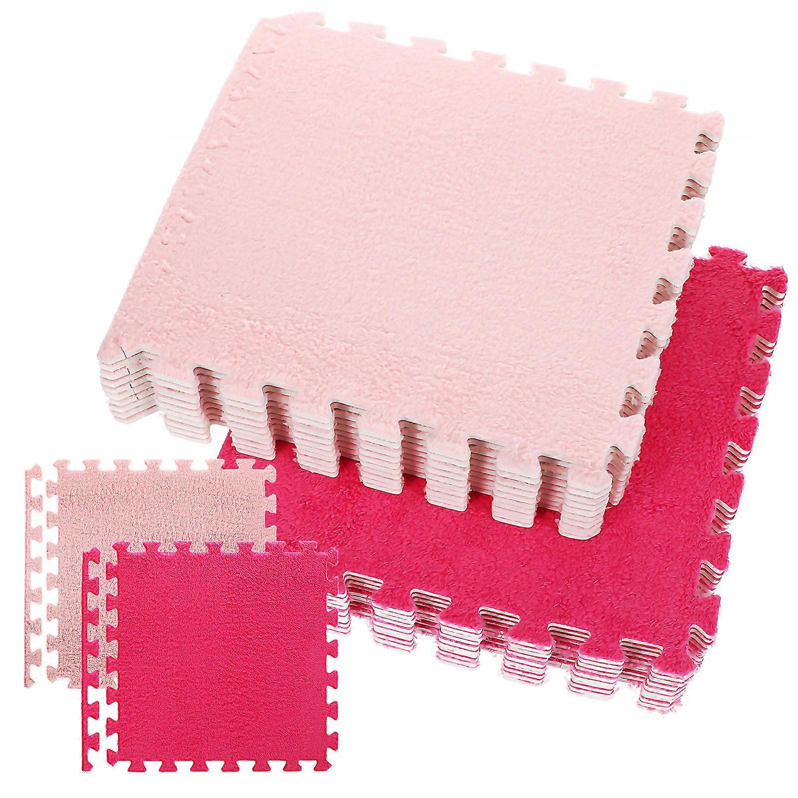 Plush Floor Mat for Home Use 20Pcs Soft Interlocking Carpet Tiles