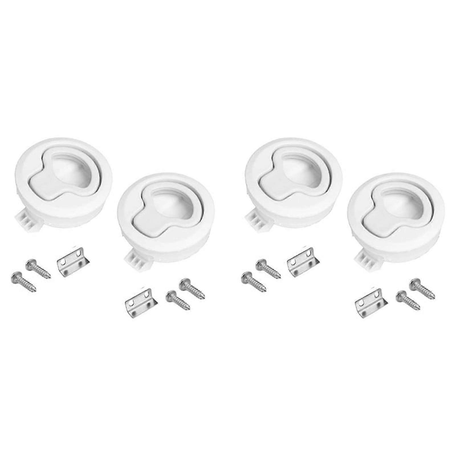 4x Boat Latch Latch Pull Latch Round Pull Latch Marine Hatch Latch for Boat Deck RV Cabinet Door Drawers