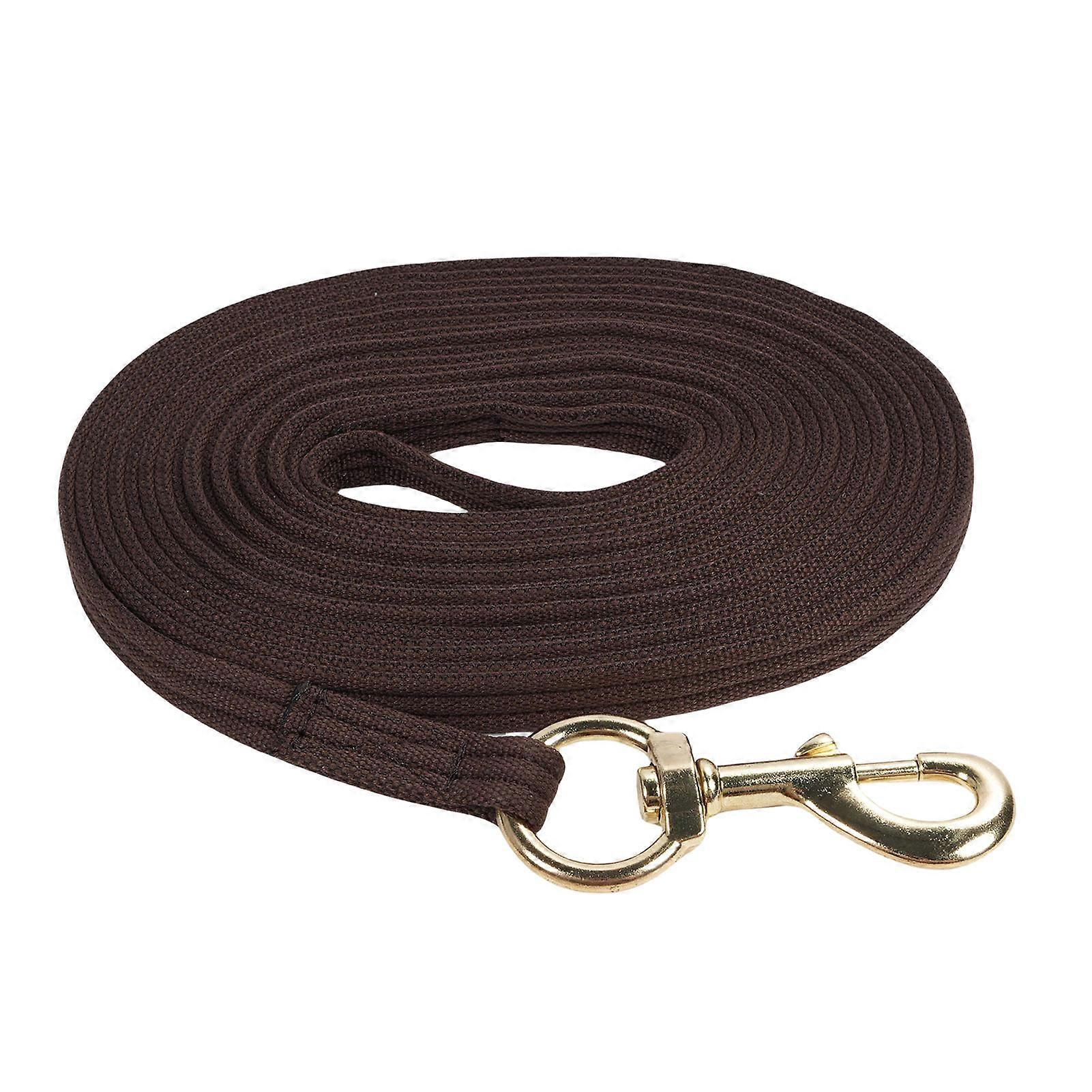 Horse Training Rope 8.2m Soft Comfortable Grip Equestrian Control Line with Quick Halter Attachment for Performance Brown